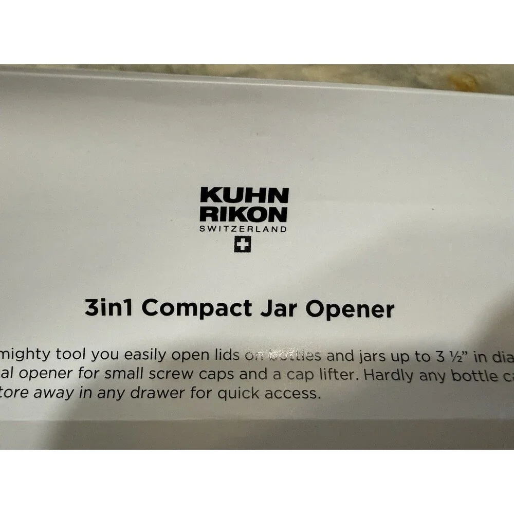 Kuhn Rikon Compact Jar Opener Cap Lifter, Pop-Tabs, Bottle Screw Caps Black New